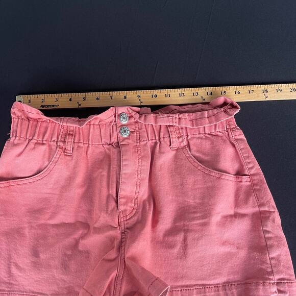 Wild Fable Paperbag Shorts Womens Large Double Button Pockets Pink High Waisted - Picture 7 of 9